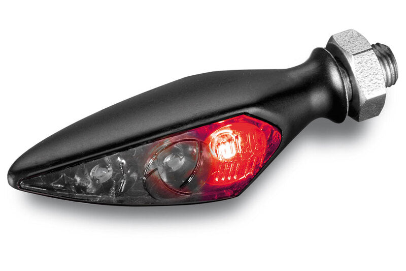 KELLERMANN Rhombus S DF Dark 3in1 LED Rücklicht-Bremslicht-Blinker-Kombination, HL, schwarzes Gehäuse / getöntes Glas