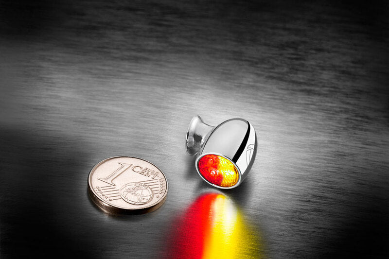 KELLERMANN Atto DF 3in1 LED Blinker-Rücklicht-Bremslicht-Kombination, verchromtes Gehäuse / klares Glas
