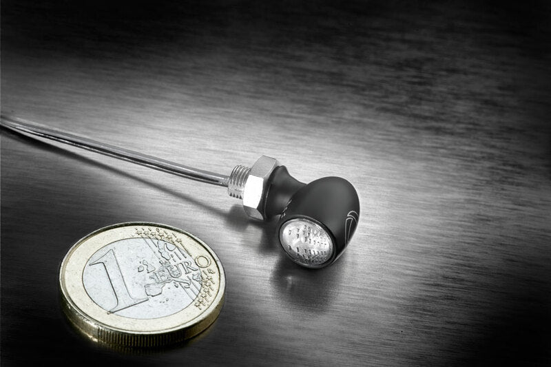 KELLERMANN Atto LED Mini Blinker, verchromtes Gehäuse / klares Glas