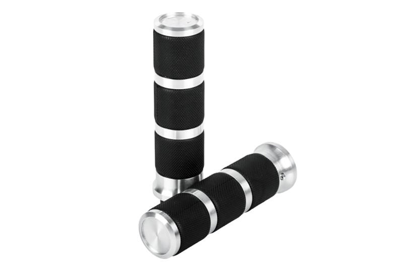 HIGHWAY HAWK Speed Lenkergriffe für 1 Zoll Lenker mit Gaszugaufnahme, herausnehmbare Endkappen, chrom