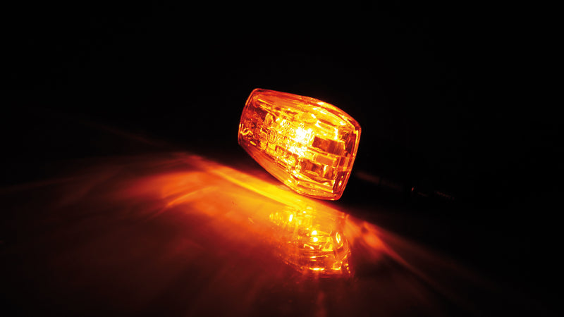HIGHSIDER smart IMOLA 1 Mini-Blinker, Schwarz, Glas gelb, E-Geprüft, Kurzer Arm, (Paar)