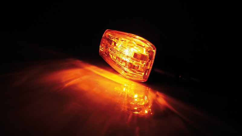 HIGHSIDER smart IMOLA 1 Mini-Blinker, Schwarz, Glas gelb, E-Geprüft, Kurzer Arm, (Paar)
