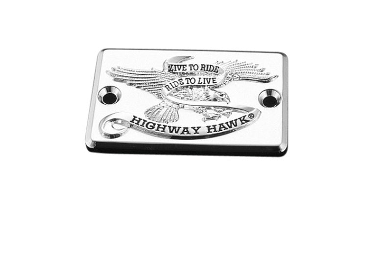 HIGHWAY HAWK Bremszylinderdeckel mit Emblem Live to Ride, Yamaha XV Virago, chrome