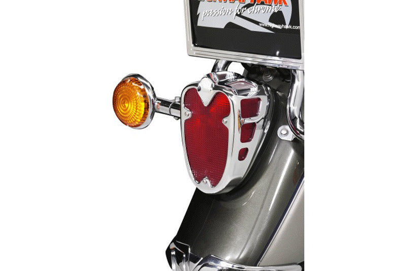 HIGHWAY HAWK Tech Glide Rücklicht-Adeckung für diverse Yamaha XV Modelle, chrom