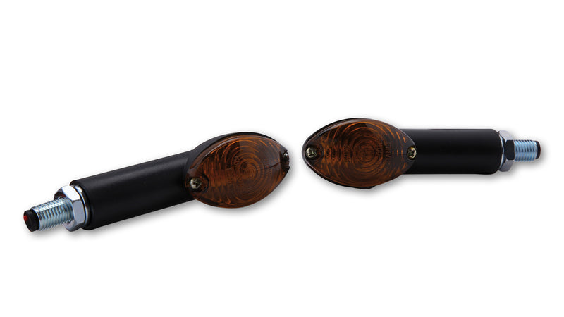 HIGHSIDER smart CAT-EYE Mini Blinker, langer Stiel, schwarzes Gehäuse, rauchgraue Linse