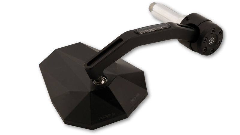 HIGHSIDER pro Lenkerendenspiegel Stealth-X7 Mit LED Blinker, Schwarz, E-geprüft (1pc)