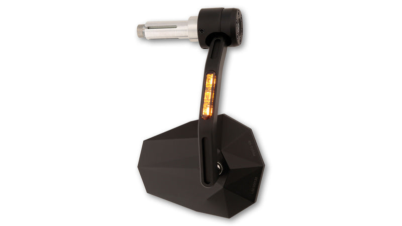 HIGHSIDER pro Lenkerendenspiegel Stealth-X7 Mit LED Blinker, Schwarz, E-geprüft (1pc)