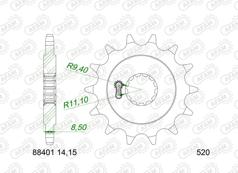 AFAM Ritzel Stahl 88401 - 520