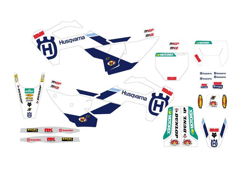 Replica Grafikaufkleber komplett Kit Husqvarna