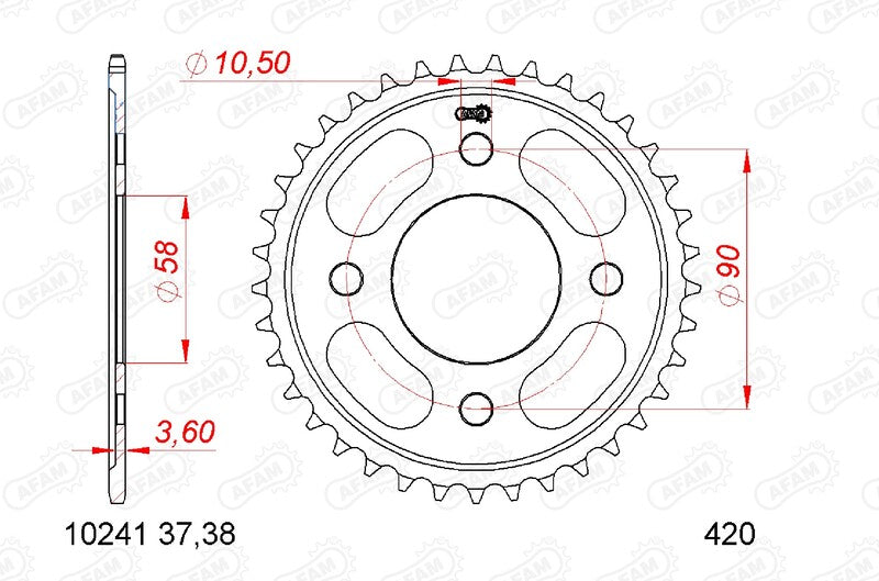 AFAM Standard Stahlritzel hinten 10241 - 420