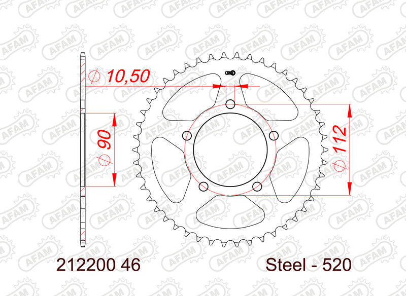 AFAM Standard Stahlritzel hinten 212200 - 520
