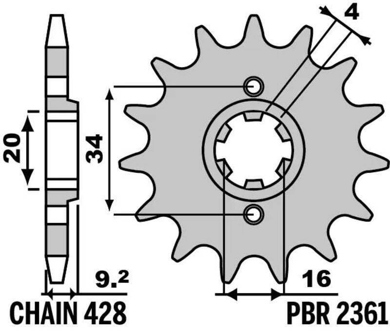 PBR Standard Stahlritzel vorne 2361 – 428