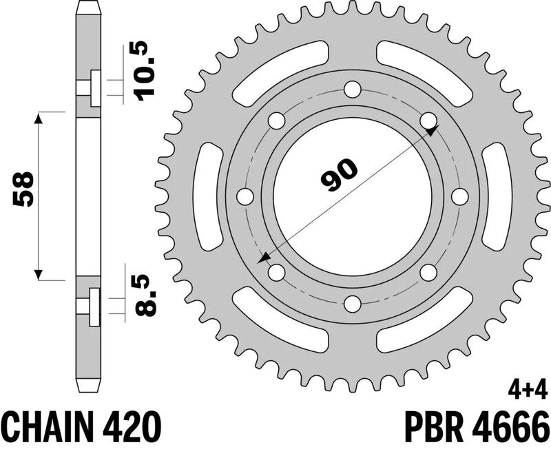 PBR Kettenrad Stahl Standard - 420