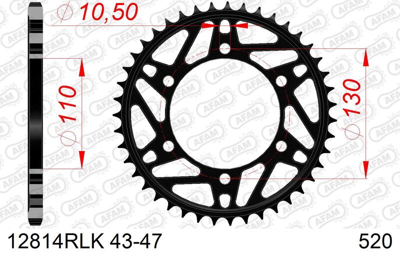 AFAM Kettenrad Stahl Standard - 520