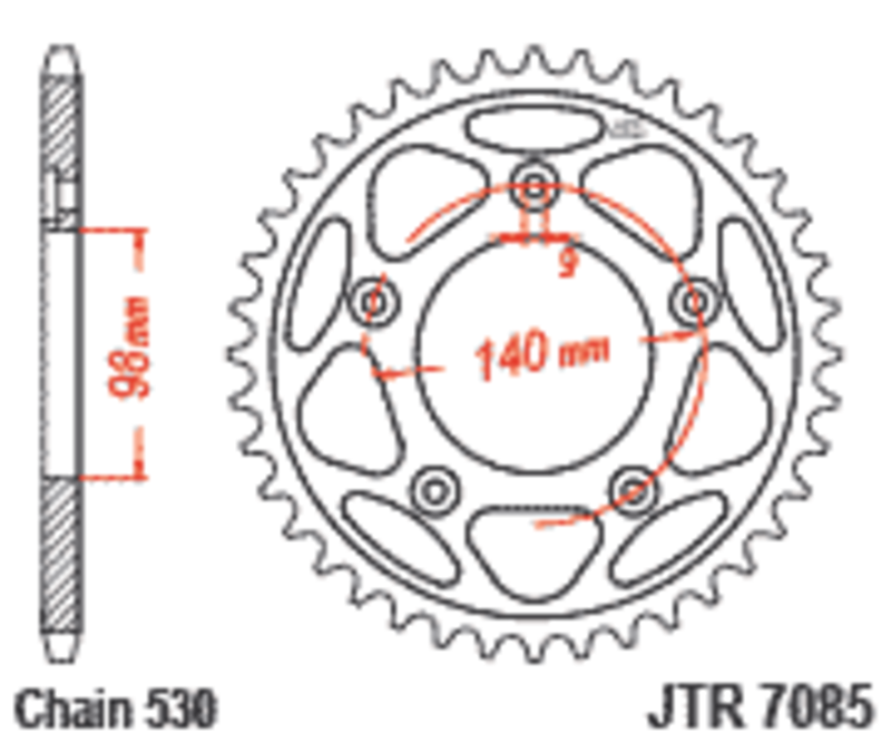 JT SPROCKETS Kettenrad Stahl Standard - 530