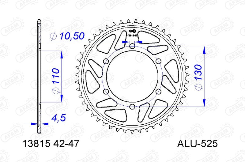 AFAM Alu Standard-Kettenrad – 525