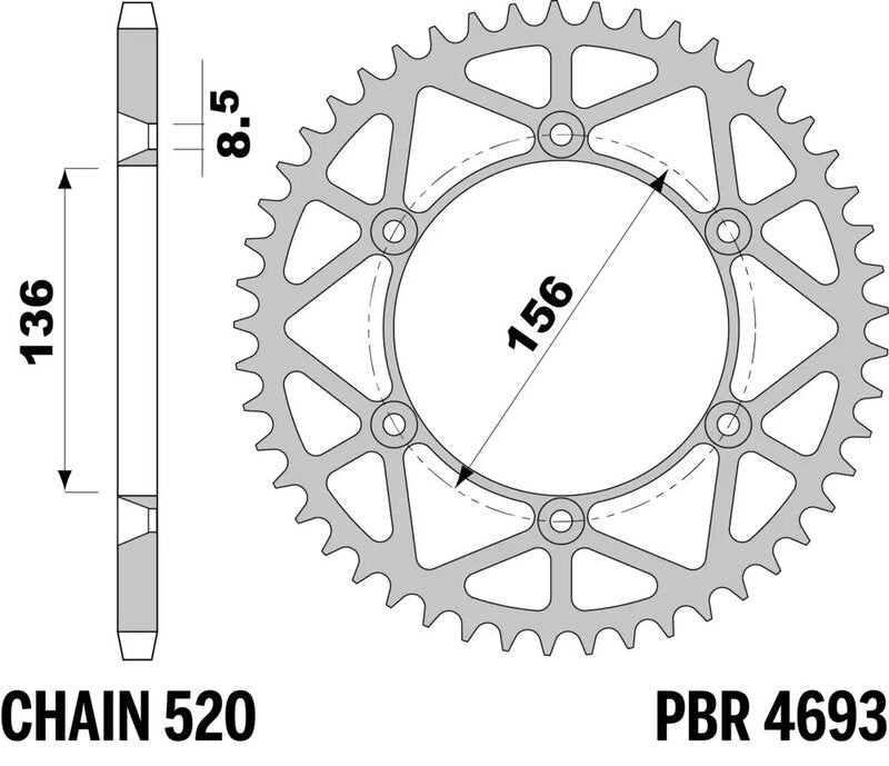 PBR Kettenrad Stahl ultraleicht – 520