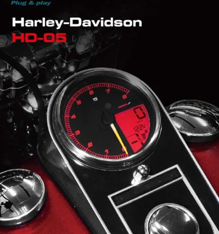 KOSO HD-05 Tachometer für Harley-Davidson – silberner Rahmen