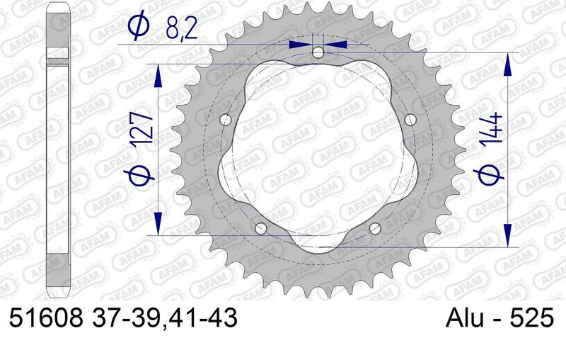 AFAM Alu Standard-Kettenrad – 525
