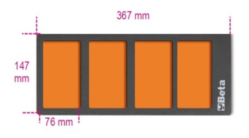 BETA VPM3 EVA-Schaumeinlage mit 4 Kleinteileschalen