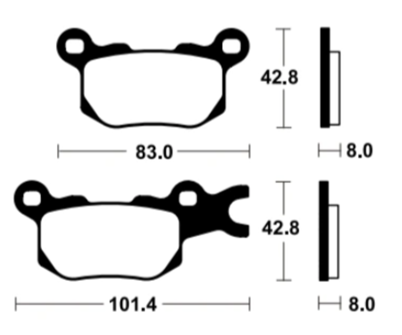 TECNIUM MX/ATV Sintermetall-Bremsbeläge - MO4501