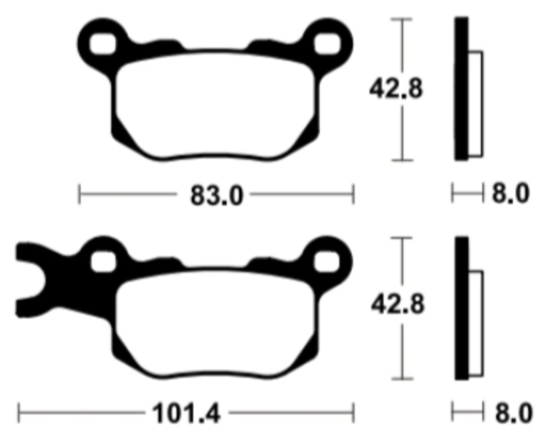 TECNIUM MX/ATV Sintermetall-Bremsbeläge - MO4502
