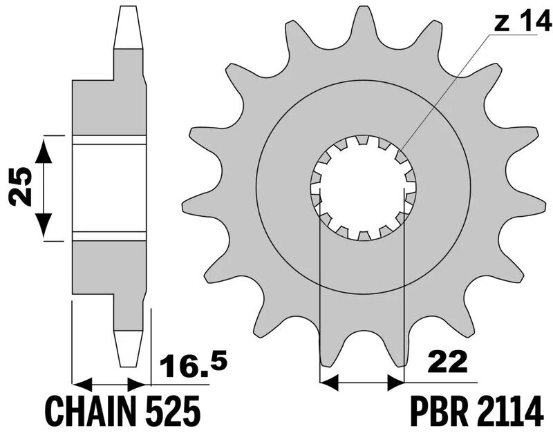 T SPROCKETS Geräuschgedämpftes Stahlritzel vorne - 525