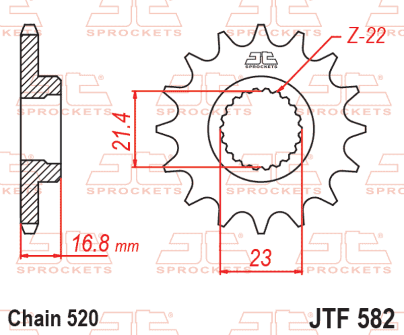JT SPROCKETS Geräuschgedämpftes Stahlritzel vorne - 520