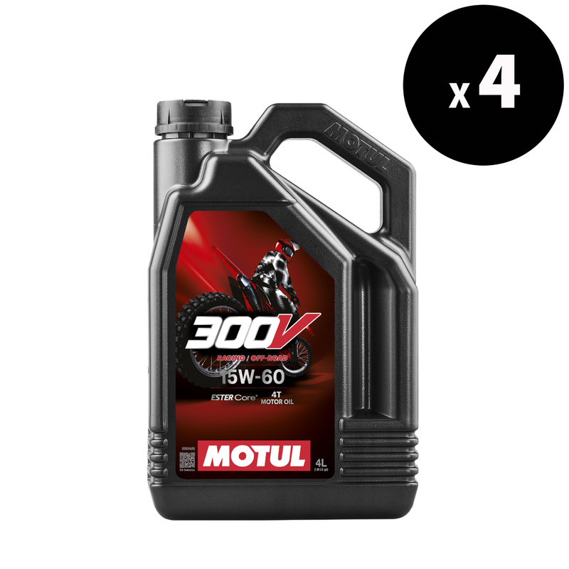 MOTUL 300V Factory Line Off Road Racing 4T Motor Oil - 15W60 4L x4