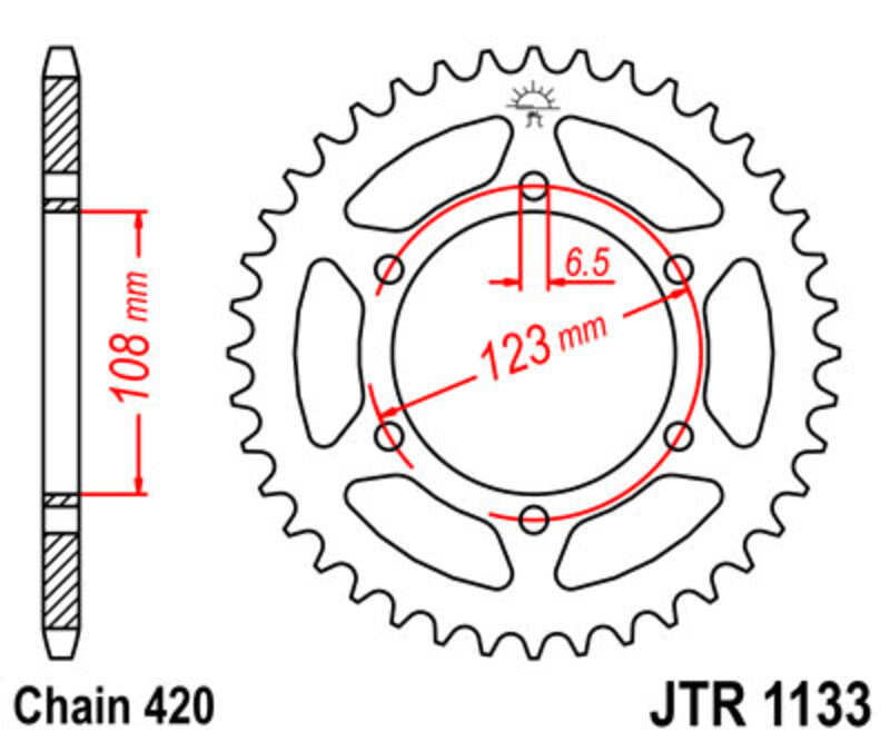JT/JT Kettenkit 420HDR 11/53 Standard - Standard Kettenrad 1133