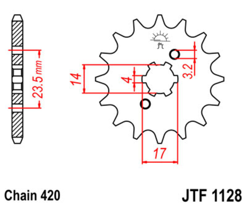 JT/JT Kettenkit 420HDR 11/53 Standard - Standard Kettenrad 1131