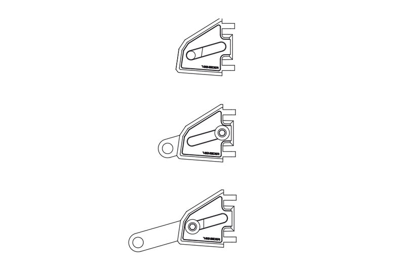 HIGHSIDER CNC Alu Lampenhalter Set EXTEND für Ø 42-43 mm, längenverstellbar, schwarz
