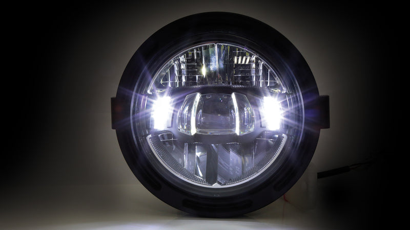 HIGHSIDER pro 5 3/4 Zoll LED-Scheinwerfer FRAME-R2 TYPE 10, schwarz, Befestigung seitlich