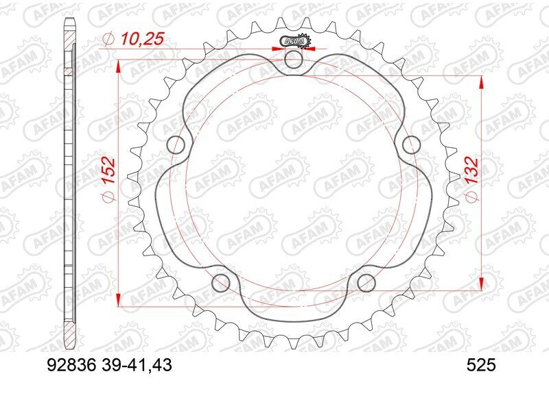 AFAM Kettenkit 525XSR2 16/39 Super-verstärkt - Standard Kettenrad