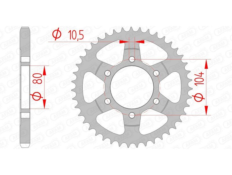 AFAM Kettenkit 525XHR3 17/41 Super-verstärkt - Standard Kettenrad