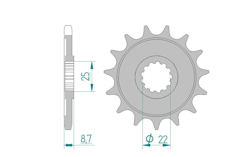AFAM Kettenkit 525XHR3 17/41 Super-verstärkt - Standard Kettenrad