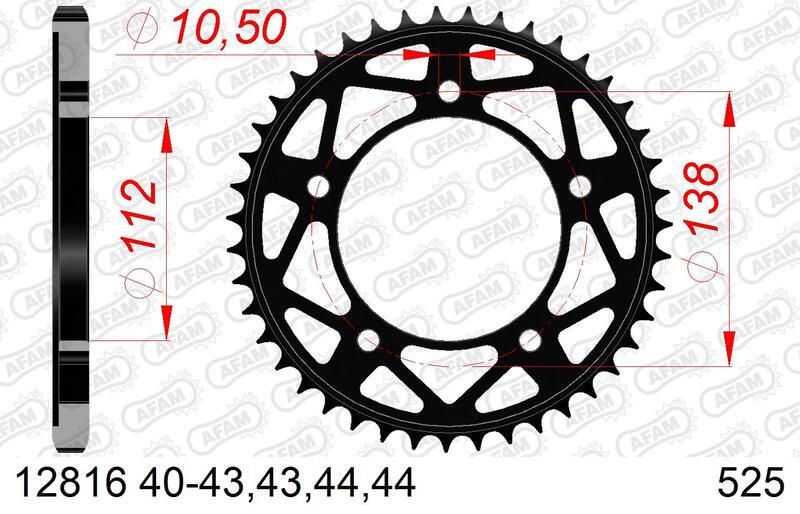 AFAM Kettenkit 525XHR3 16/45 Super-verstärkt - Standard Kettenrad