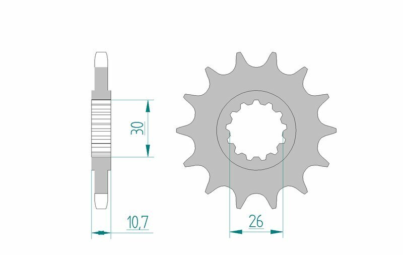 AFAM Kettenkit 525XHR3 16/45 Super-verstärkt - Standard Kettenrad