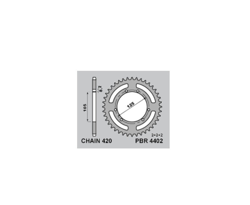 EK/PBR Kettenkit 420SR 11/53 - Standard Kettenrad