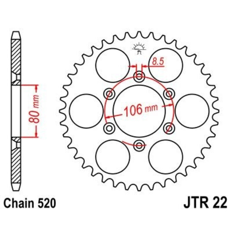 JT/JT Kettenkit 520HDS 15/45 standard - standard Kettenrad