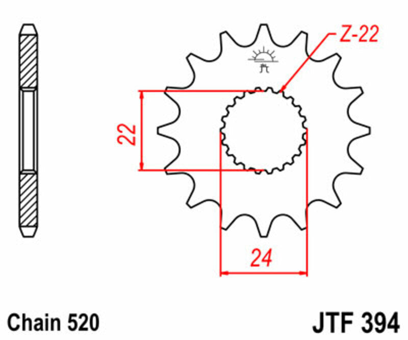 JT/JT Kettenkit 520HDS 17/49 standard - standard Kettenrad