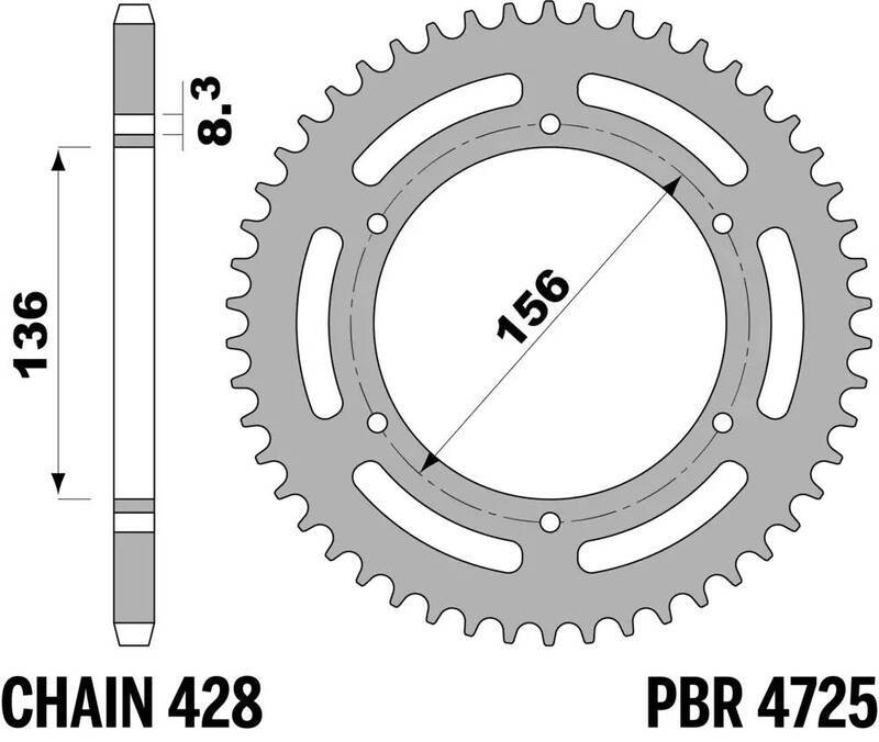 EK/PBR Kettenkit 428DEH 14/57 - standard Kettenrad