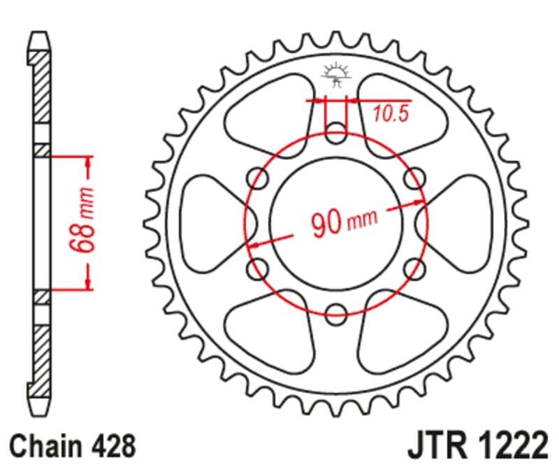 JT/JT Kettenkit 428HDR 15/48 standard - standard Kettenrad