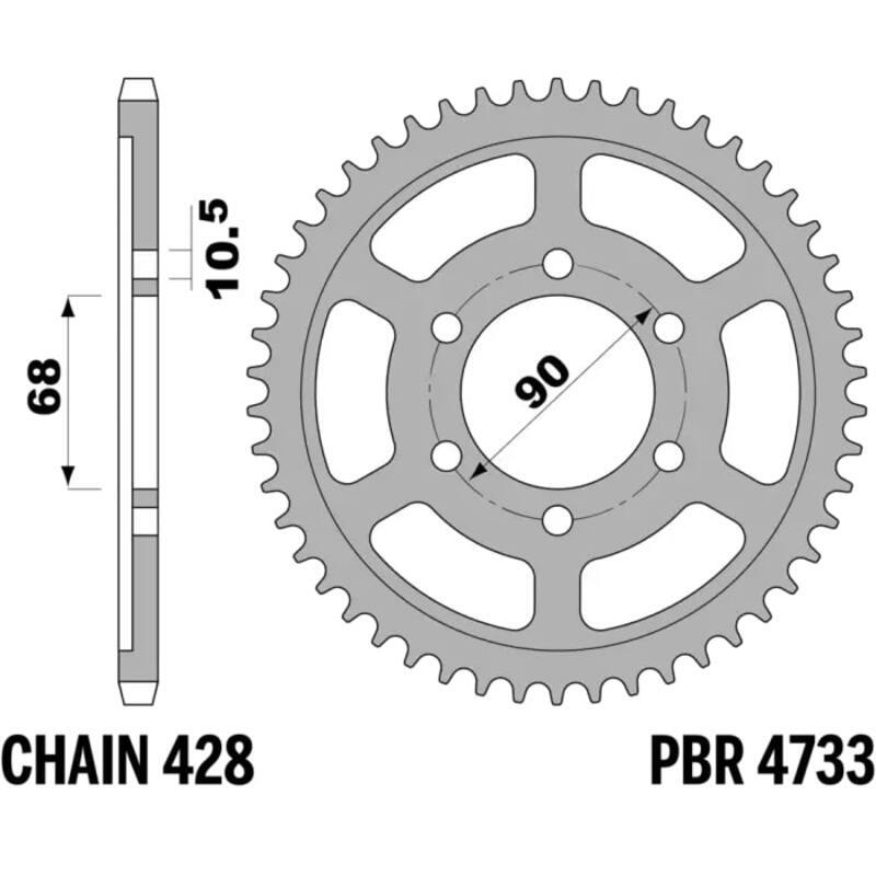 EK/PBR Kettenkit 420DEH 15/47 - standard Kettenrad