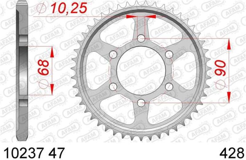 AFAM Kettenkit 428XMR2 15/48 - standard Kettenrad