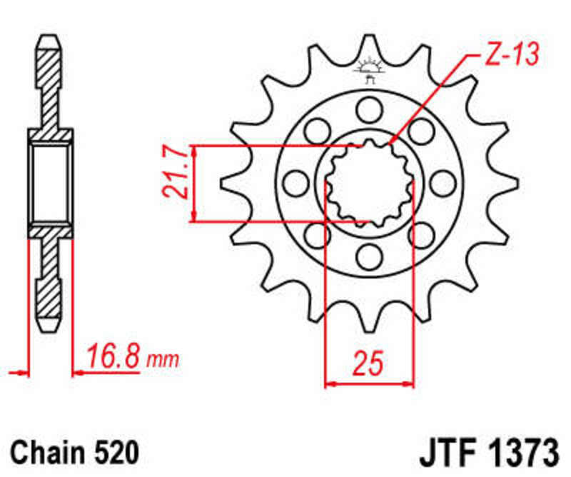 JT/JT Kettenkit 520HDS 17/38 standard - standard Kettenrad