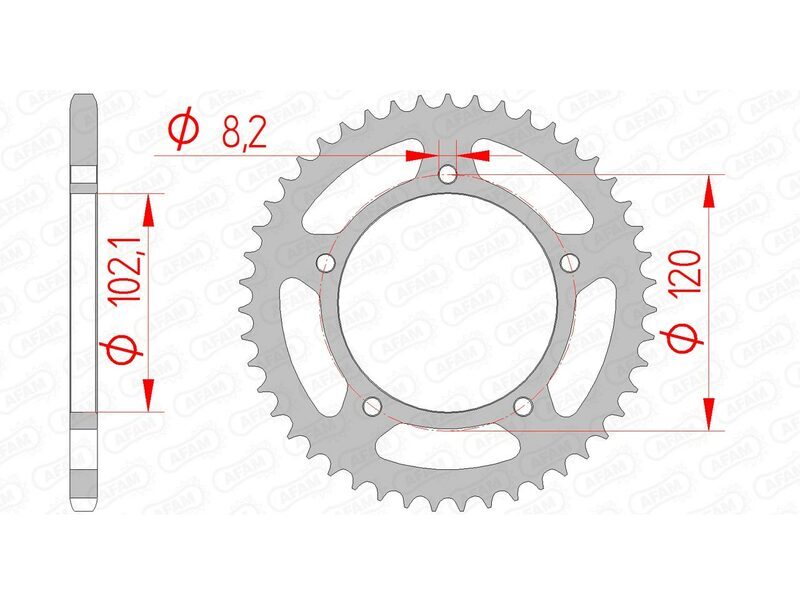 AFAM Kettenkit 428XMR2 12/47 - standard Kettenrad