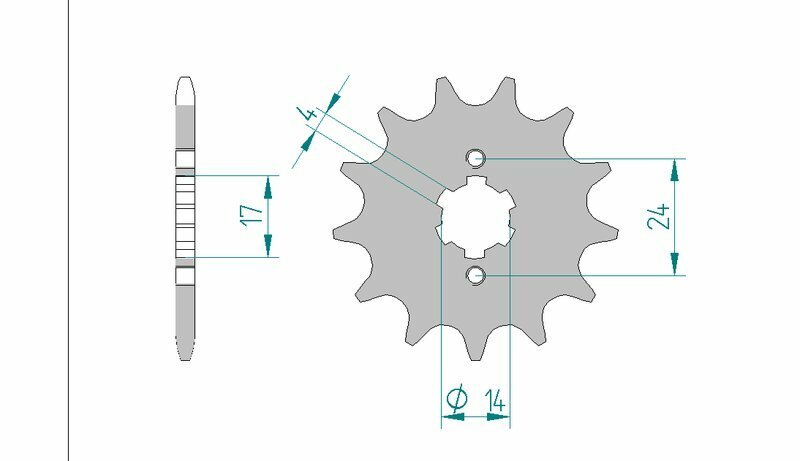 AFAM Kettenkit 428XMR2 12/47 - standard Kettenrad
