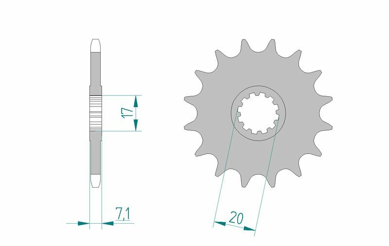 AFAM Kettenkit 428XMR2 12/47 - standard Kettenrad