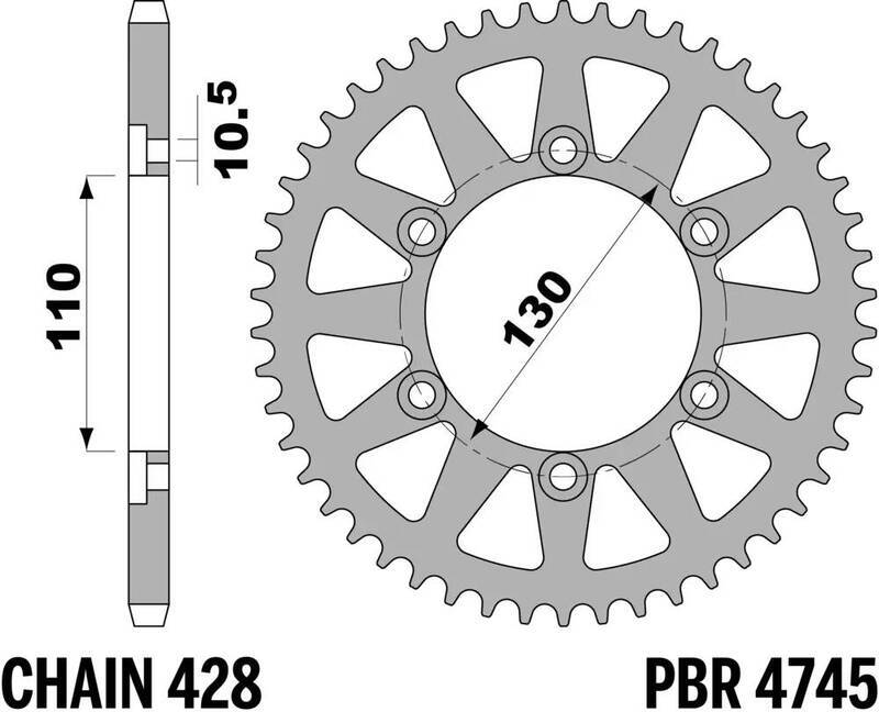 EK/PBR Kettenkit 428SR 16/56 - standard Kettenrad